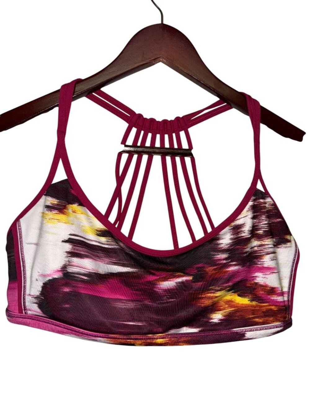 Lululemon Lighten Up Bra Size 10 Pigment Wind Berry Rumble Strappy Sports Bra